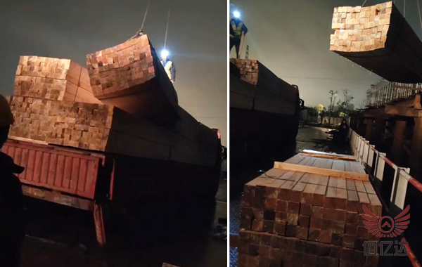 建筑木方株洲工地卸车图
